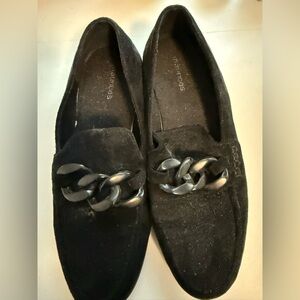 Men's Black Loafers with Chain Detail